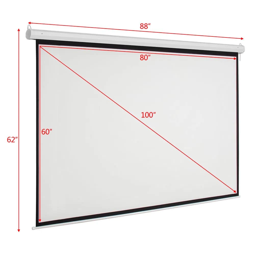 Pantalla de proyector motorizada con área de visualización de 100" 4:3 80" x 60" con control remoto Blanco mate