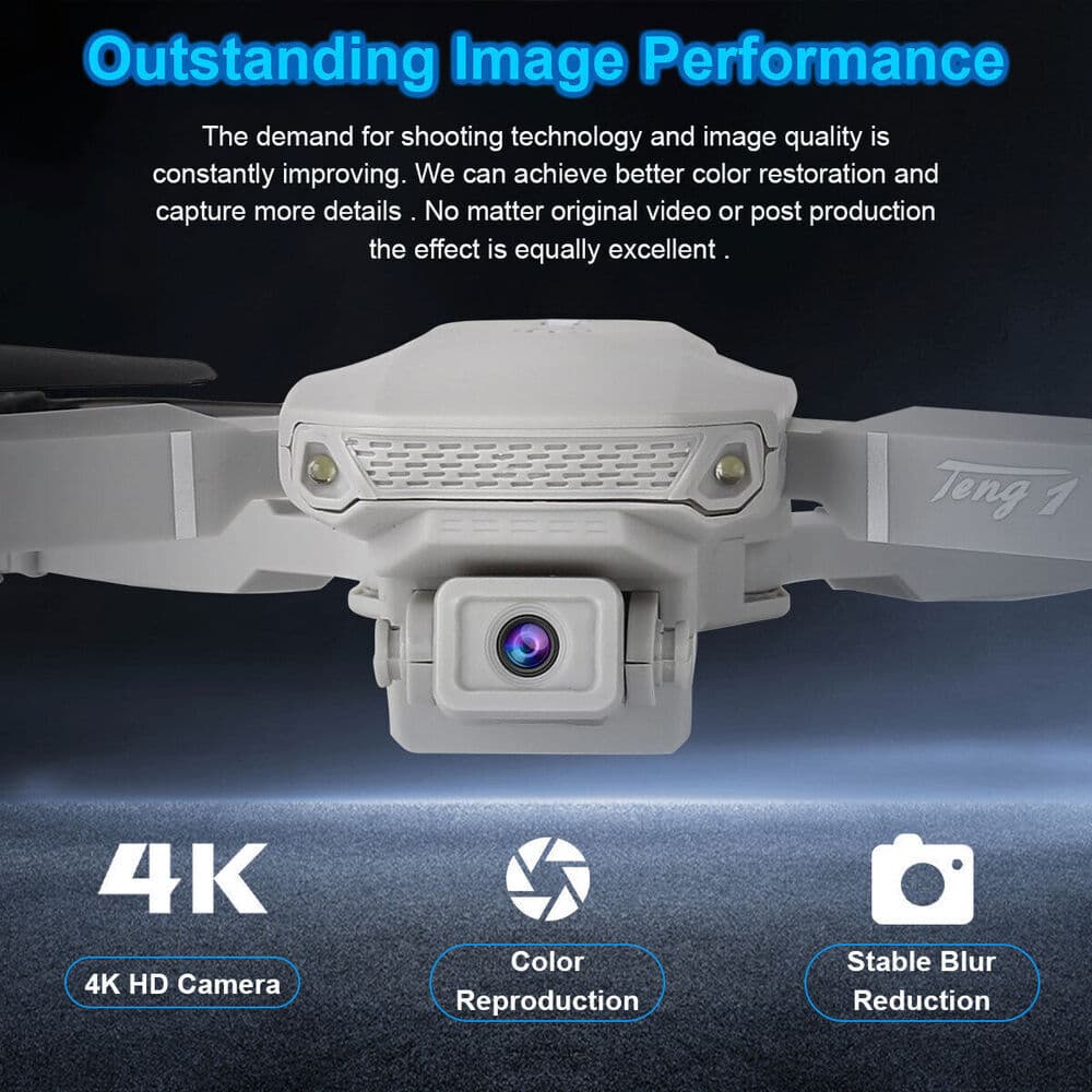 3 بطاريات برو بدون طيار 4K كاميرا سيلفي واي فاي Fpv قابلة للطي Rc كوادكوبتر