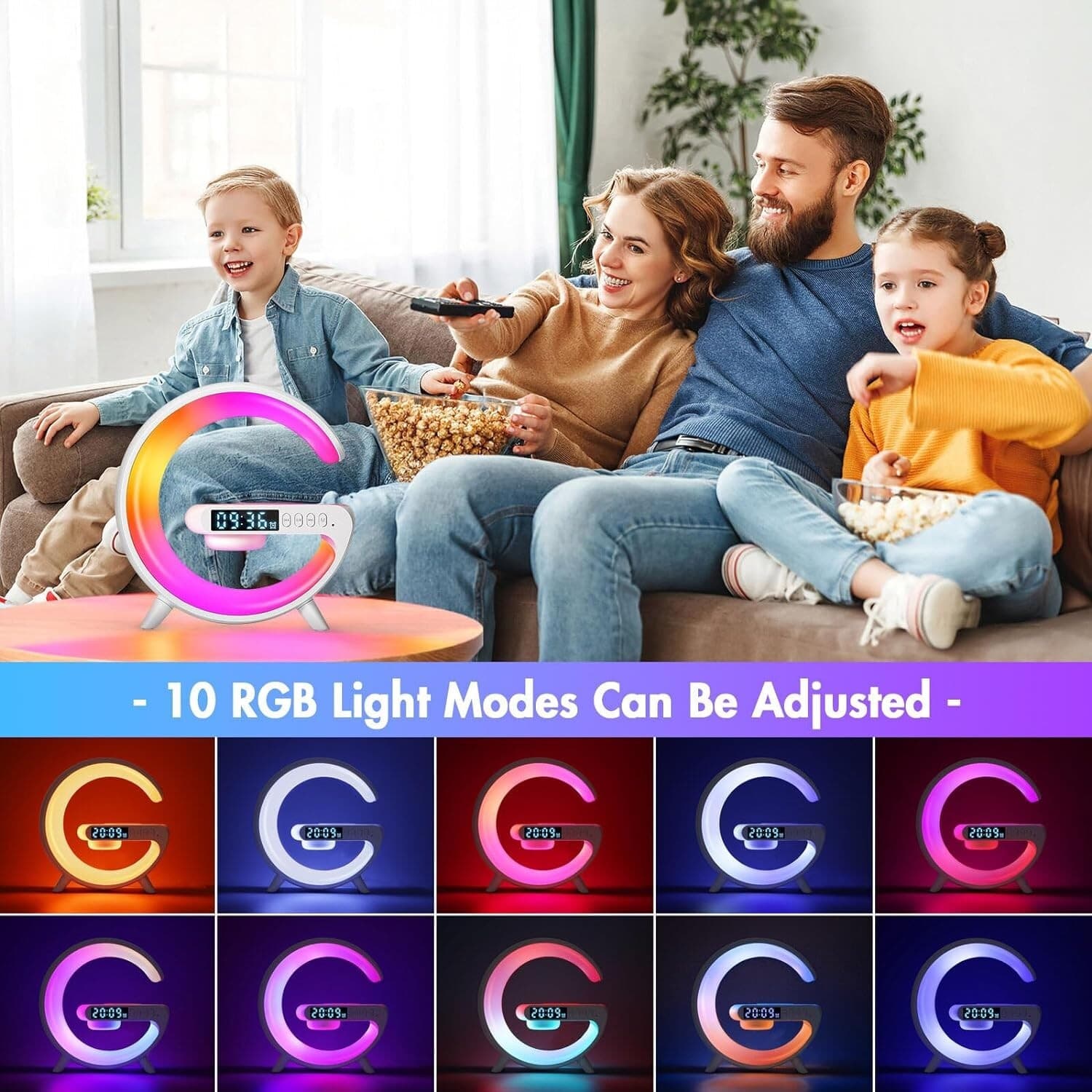 LED Smart G Lamp Intelligent Wireless Charger Bluetooth Speaker G Shape Lamp