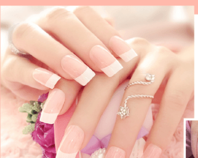 Nail art Nail art finished French long fake nail patch long French