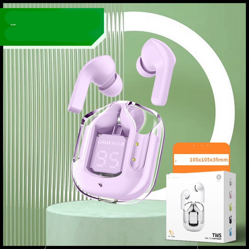 New Mini Transparent Wireless Bluetooth Headset Digital Display ENC Noise Reduction True