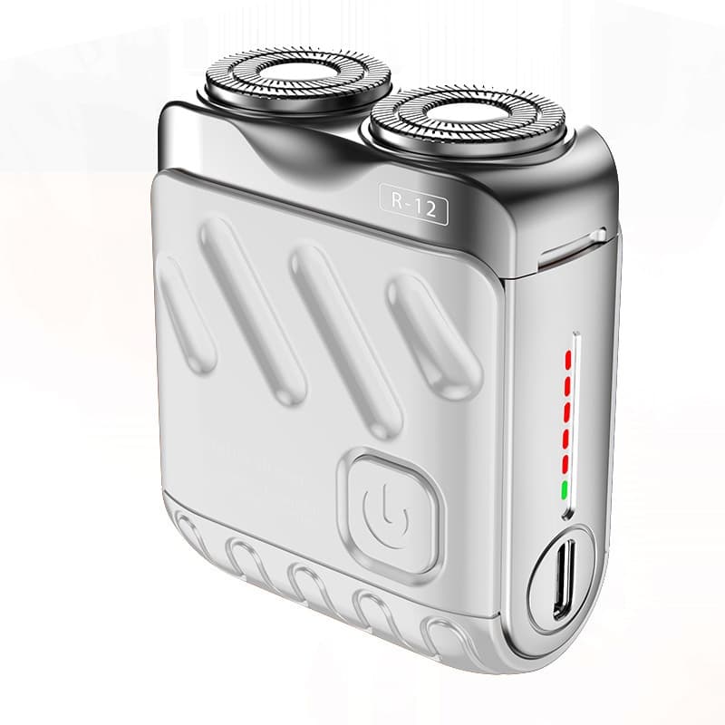 Portable Rotary Dual Ring Electric Shaver Men Travel Mini Shaver Double Floating Magnetic Blade Head Rechargeable Pocket Razors