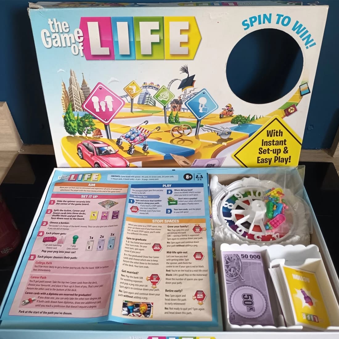 The Game Of Life Game Board Game Spin To Win 2 Players Age 8 Vgc