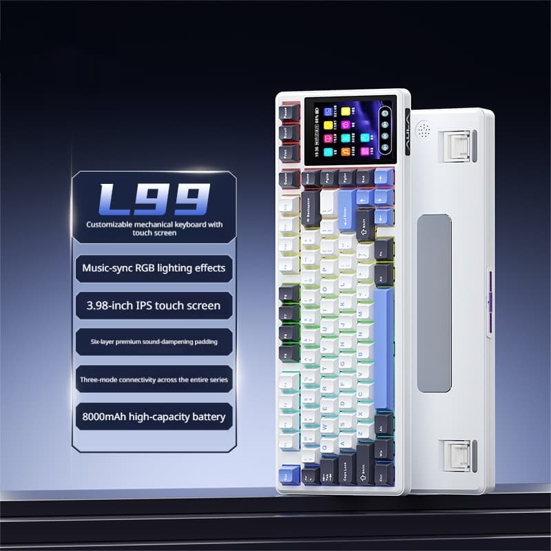 Wireless Tri-Mode Mechanical Keyboard - Hot-Swappable Switches Smart Display Customizable
