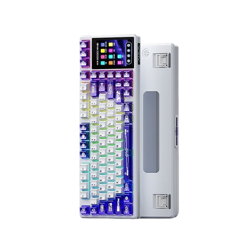 Wireless Tri-Mode Mechanical Keyboard - Hot-Swappable Switches Smart Display Customizable