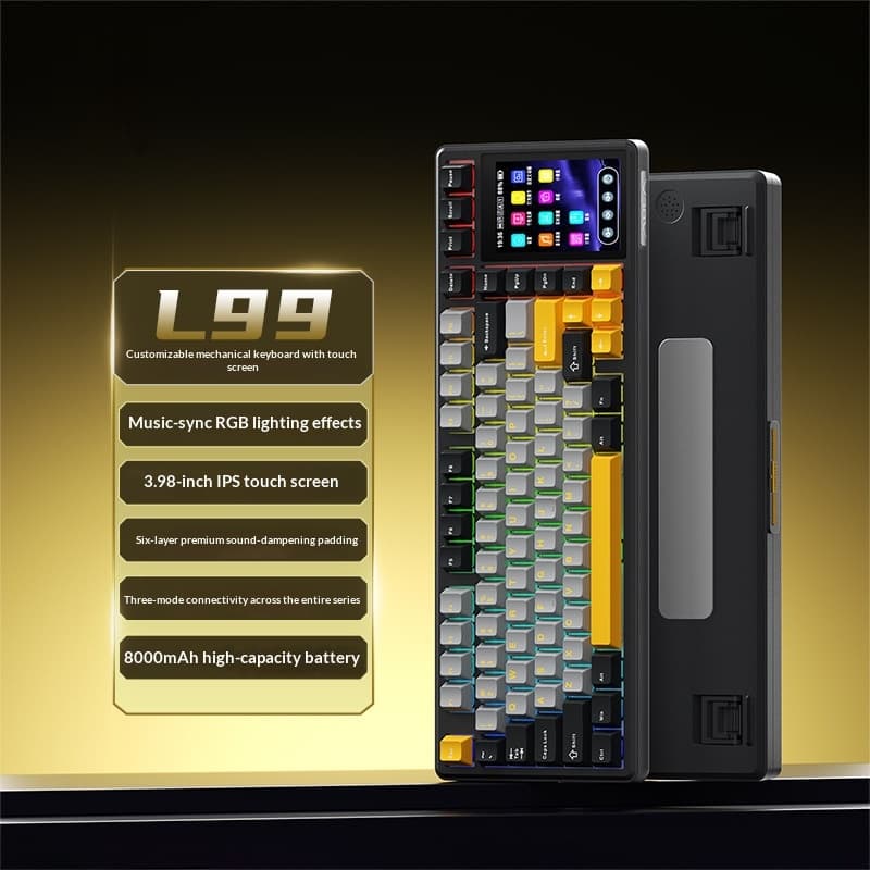 Wireless Tri-Mode Mechanical Keyboard - Hot-Swappable Switches Smart Display Customizable