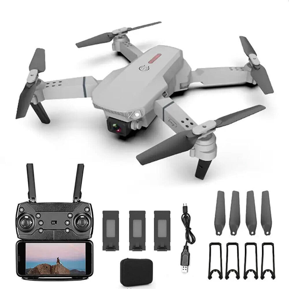 3 بطاريات برو بدون طيار 4K كاميرا سيلفي واي فاي Fpv قابلة للطي Rc كوادكوبتر