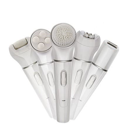 5-in-1-Multifunktionsgerät für die Gesichts- und Körperpflege mit elektrischem Massagegerät und Latexbürste für das Gesicht