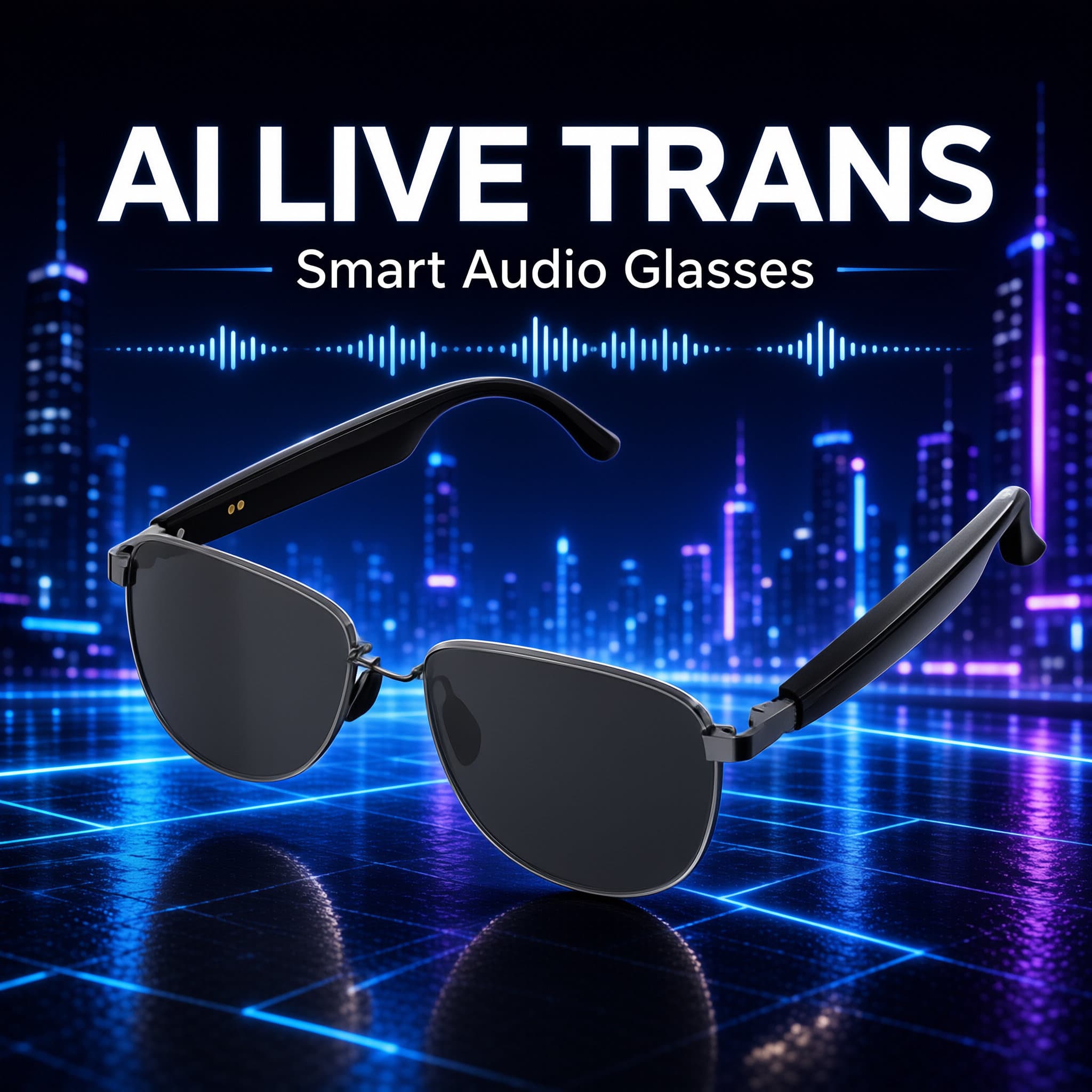 AI Smart Translation Bluetooth النظارات الشمسية النظارات الذكية لركوب الدراجات والقيادة والاتصال بدون استخدام اليدين ملابس مريحة نظارات شمسية رياضية خارجية