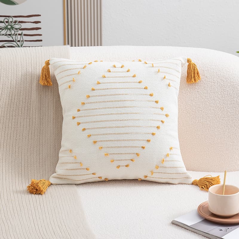 Home Bedroom Nightstand Home Pillow Cover - Yellow Flower Cut Pillow Cushion Cover