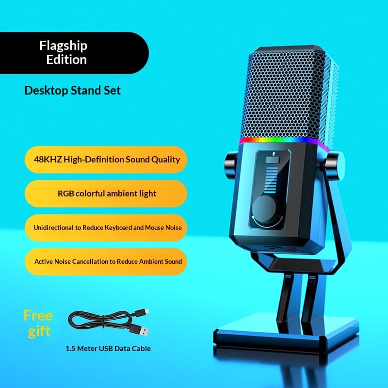 Household RGB Noise-canceling Desktop Microphone