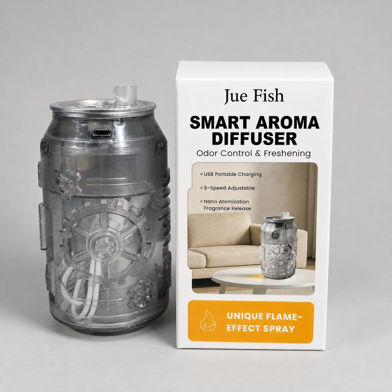 JUE FISH USB aroma difuzor u obliku konzerve, 1 komad