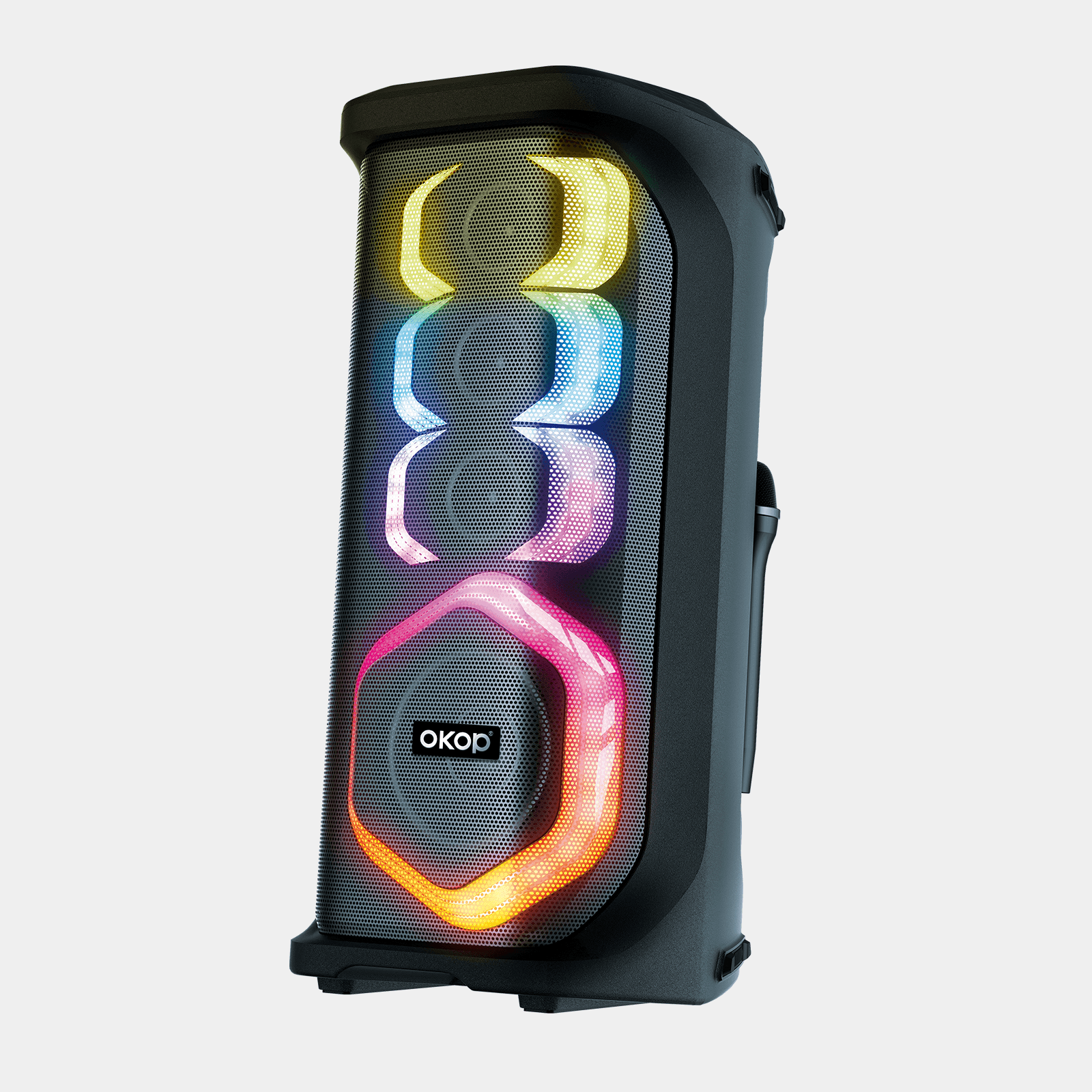 80W High-power Outdoor Bluetooth Speaker With Dual Microphones Featuring Heavy Bass And