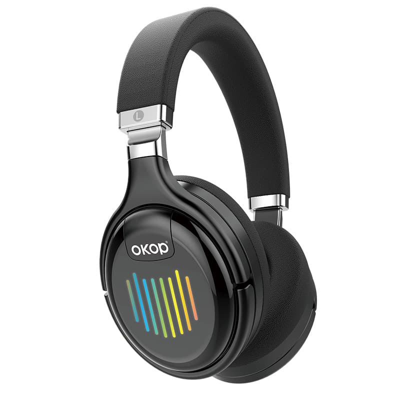 Over Ear Bluetooth Headphones Foldable RGB Ambient Lighting Active Noise Cancellation
