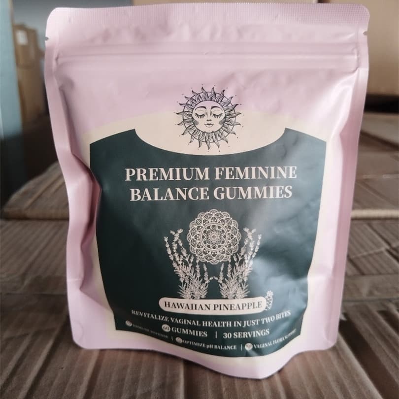 Premium Feminine Balance Gummies, hawaiianischer Ananasgeschmack, unterstützt PH-Gleichgewicht und Vaginalfunktion