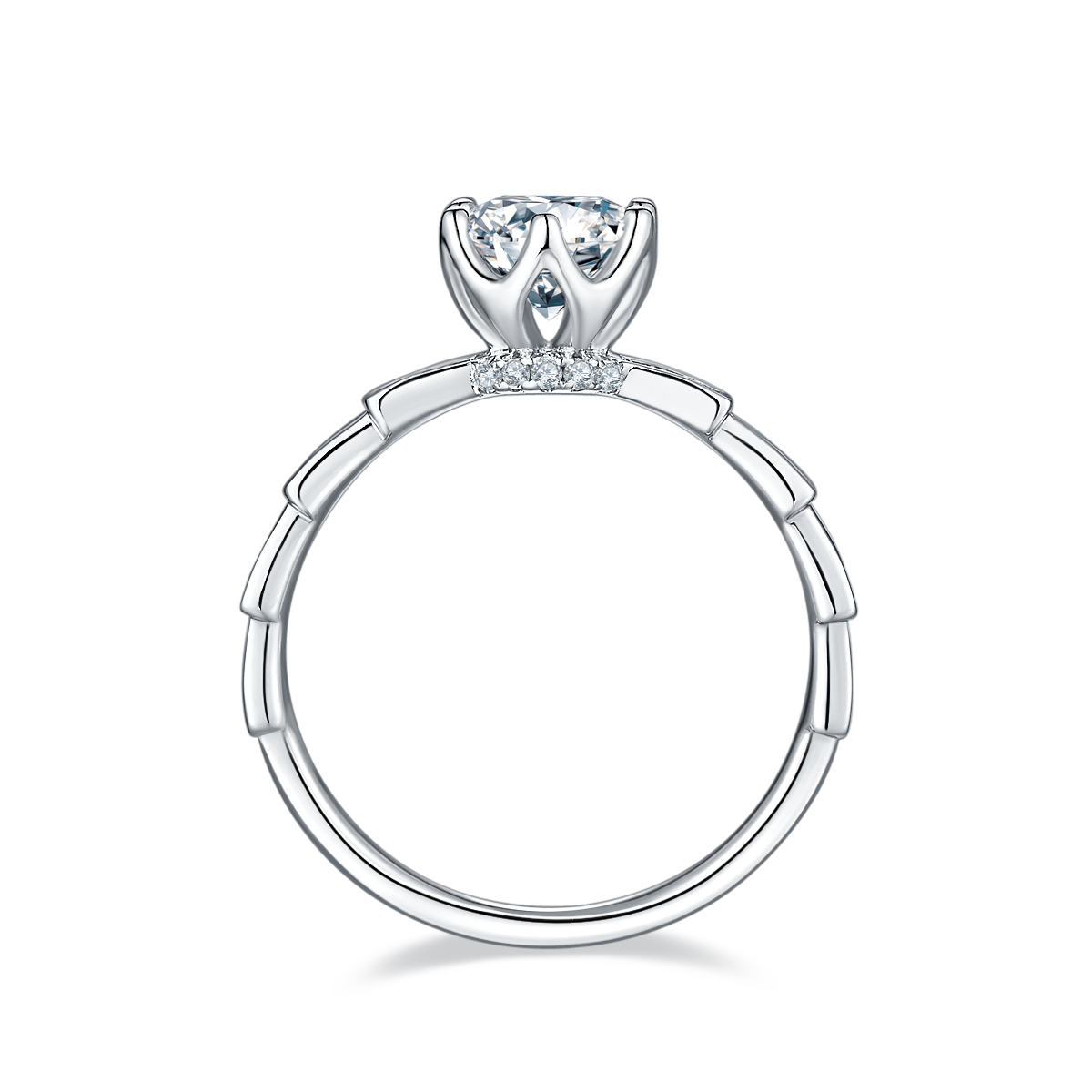 1-carat Luxury And Fashionable Light Luxury Jewelry Silver Ring Set With Top-quality