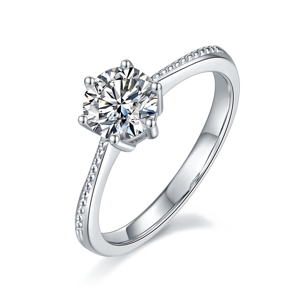 1-carat Luxury And Fashionable Light Luxury Jewelry Silver Ring Set With Top-quality
