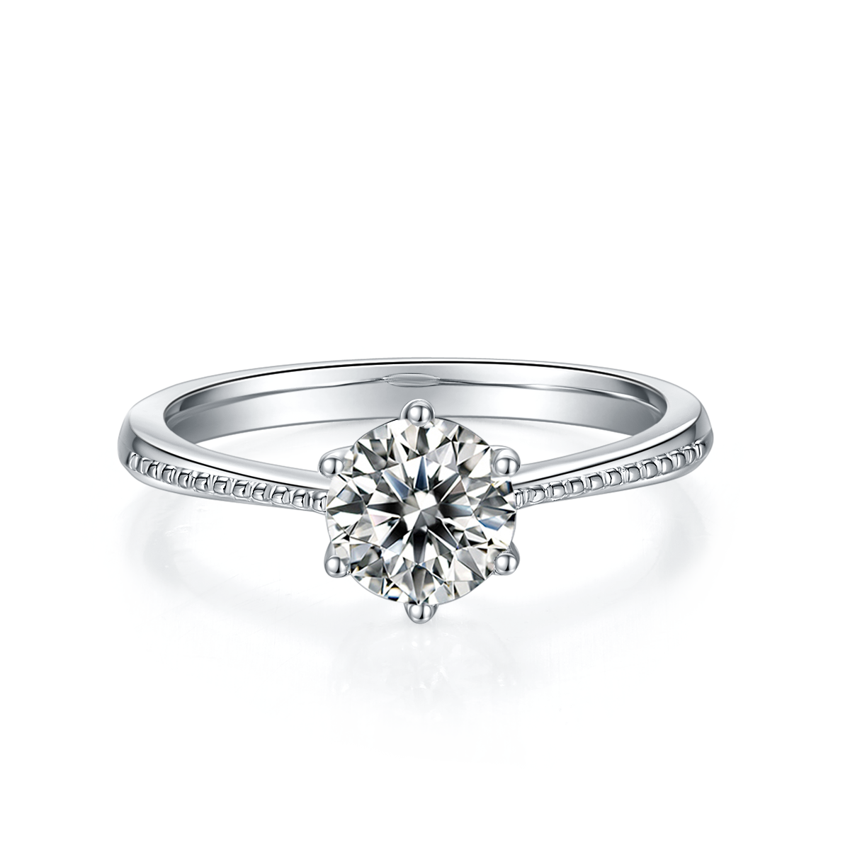 1-carat Luxury And Fashionable Light Luxury Jewelry Silver Ring Set With Top-quality
