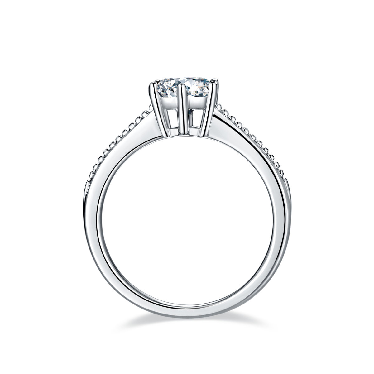 1-carat Luxury And Fashionable Light Luxury Jewelry Silver Ring Set With Top-quality