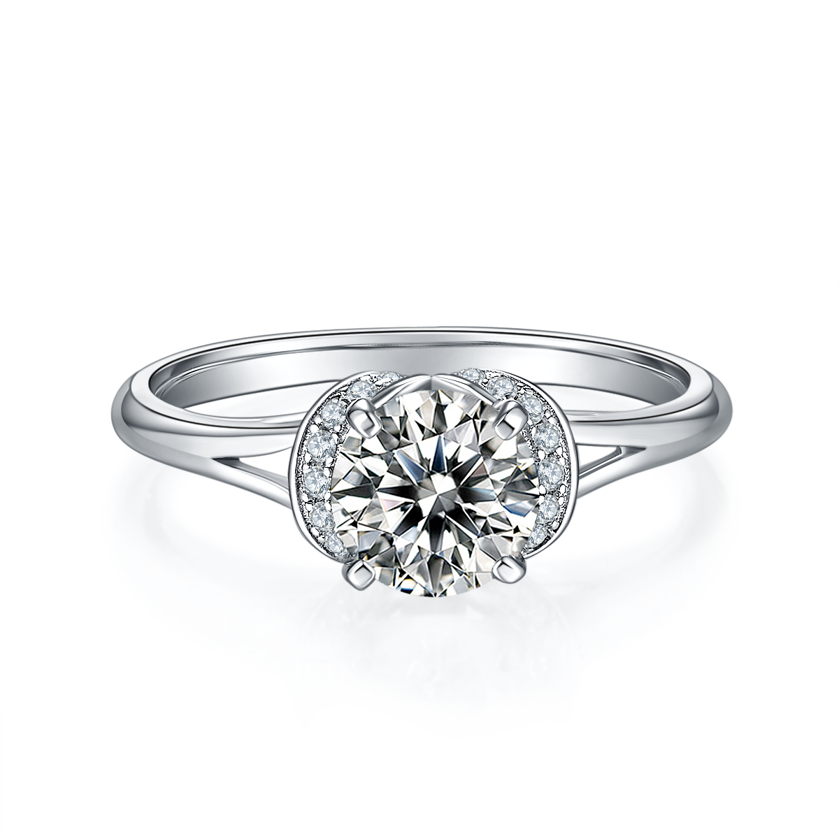 1-carat Luxury And Fashionable Light Luxury Jewelry Silver Ring Set With Top-quality