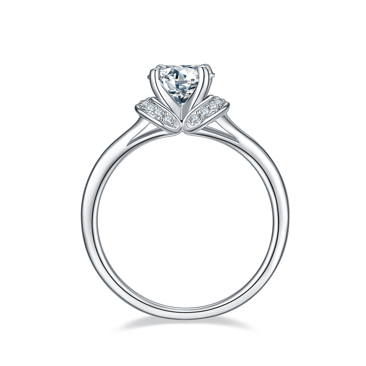 1-carat Luxury And Fashionable Light Luxury Jewelry Silver Ring Set With Top-quality