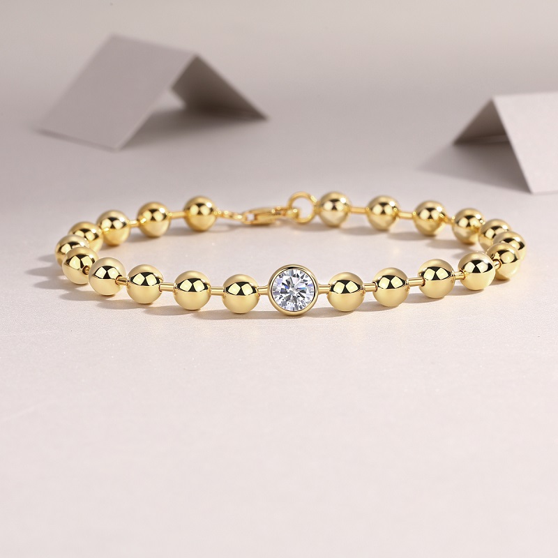 1-carat Luxury And Fashionable Light Luxury Trend Jewelry Silver Bracelet Set With