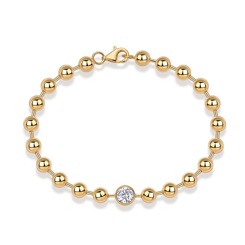 1-carat Luxury And Fashionable Light Luxury Trend Jewelry Silver Bracelet Set With