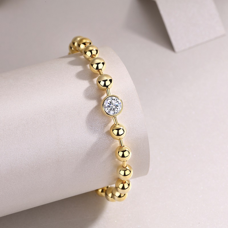 1-carat Luxury And Fashionable Light Luxury Trend Jewelry Silver Bracelet Set With