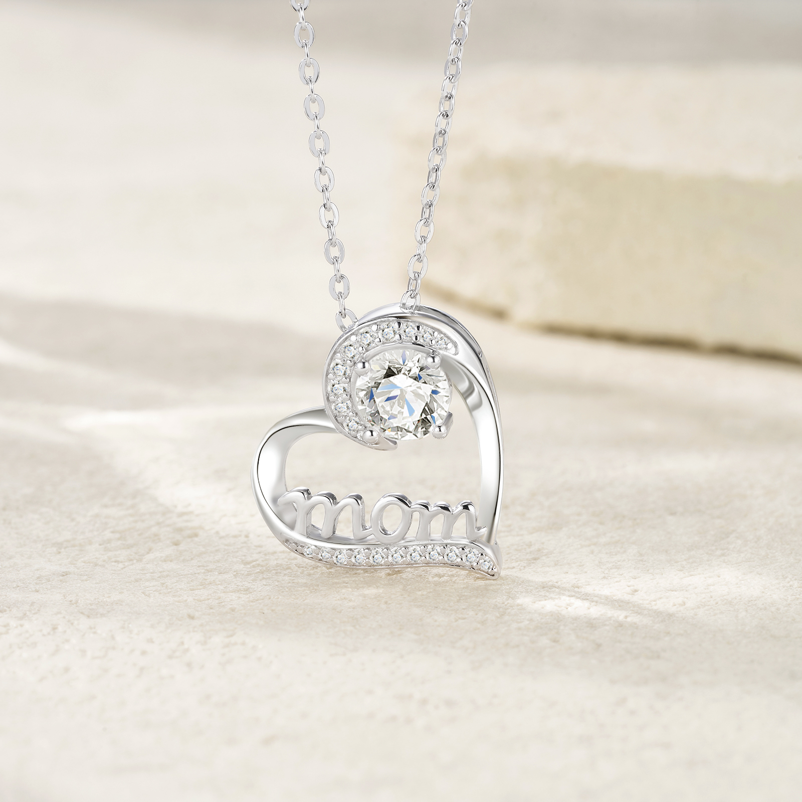 1 Carat Silver Necklace Pendant Set With Top Grade Moissanite, Made Of Silver Plated