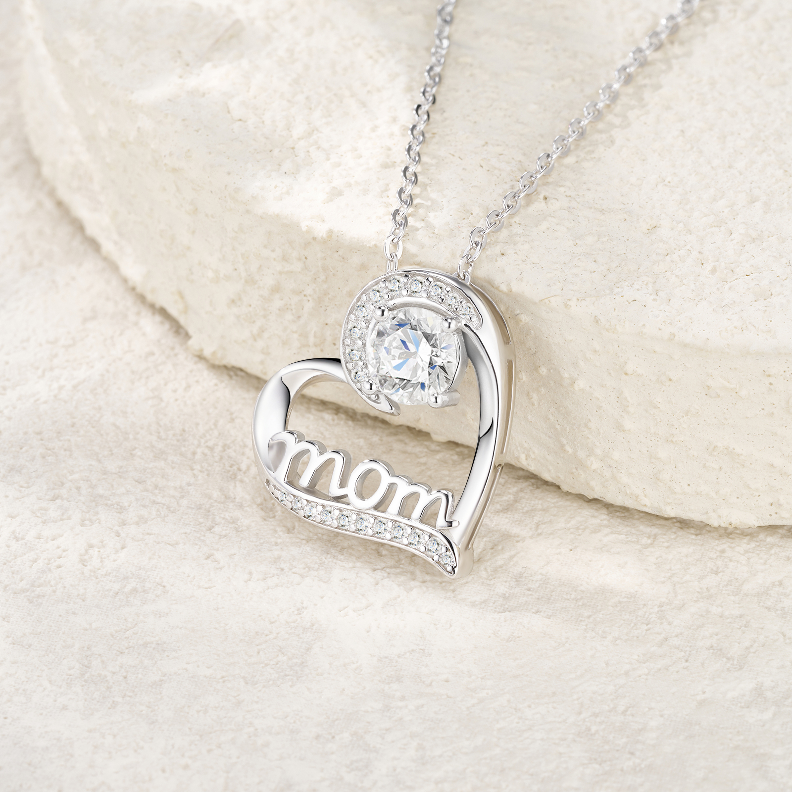 1 Carat Silver Necklace Pendant Set With Top Grade Moissanite, Made Of Silver Plated