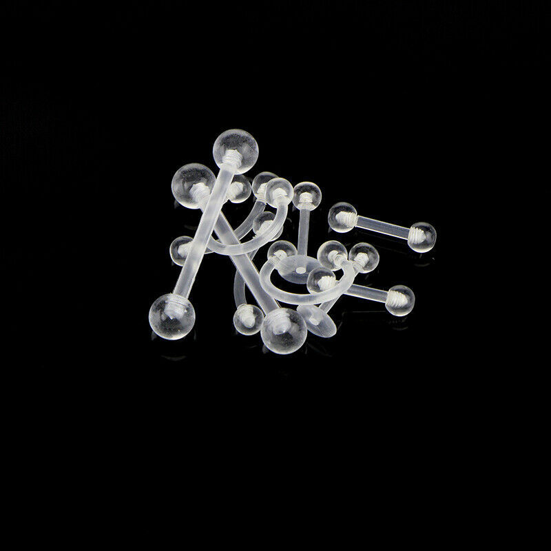 10Pcs Body Piercing Combination Set Acrylic Invisible Eyebrow Nails Tongue Nails Lip Nails