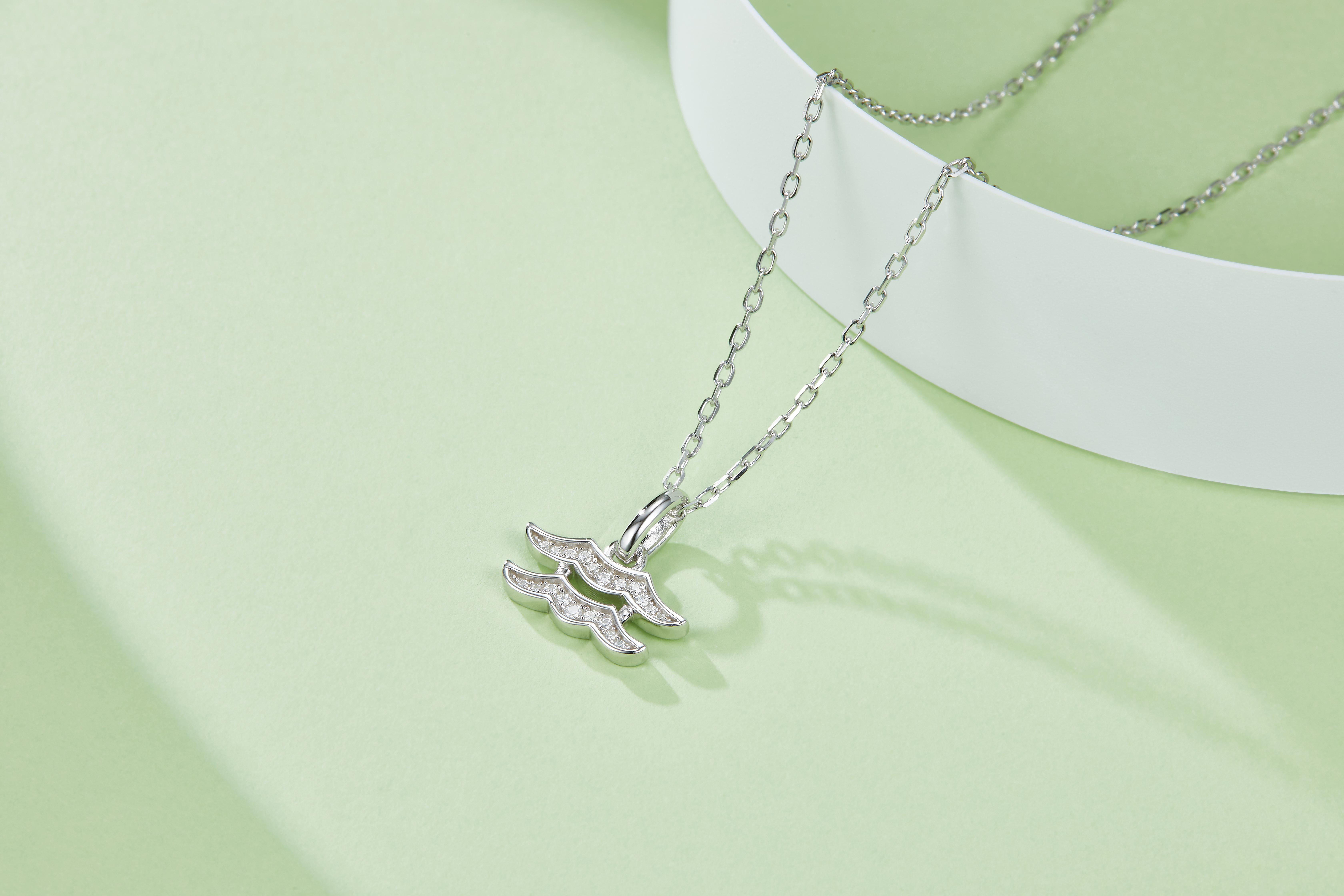 12 Zodiac Signs - Aquarius, Set With Top-quality Moissanite, Luxurious And Fashionable