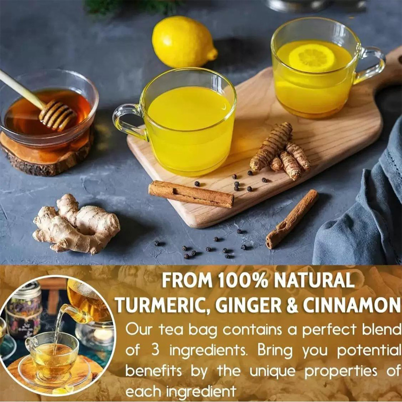 120 Bags Turmeric Ginger Cinnamon Tea Bags, Anti-Inflammatory Herbal Tea, Caffeine Sugar