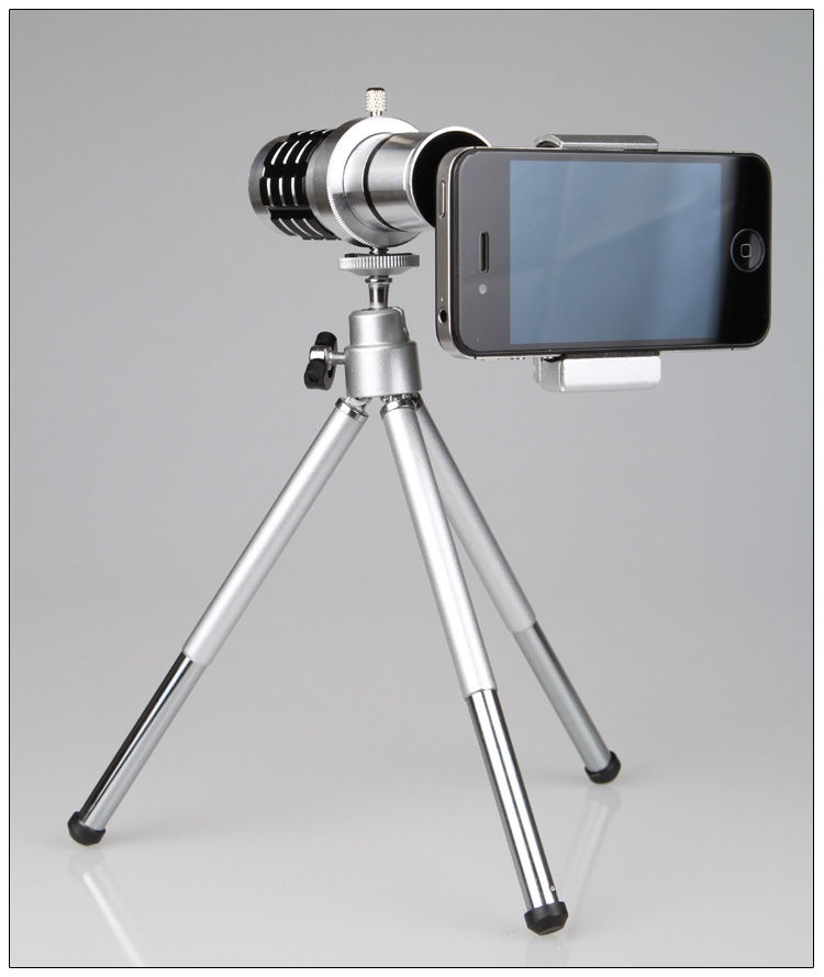 12X mobile telescope general 12 times long focal camera lens with three foot travel