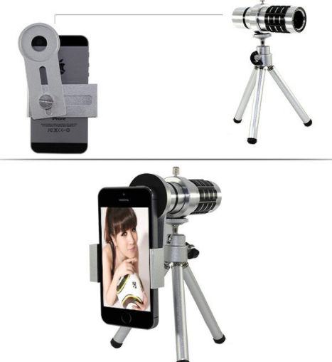 12X mobile telescope general 12 times long focal camera lens with three foot travel