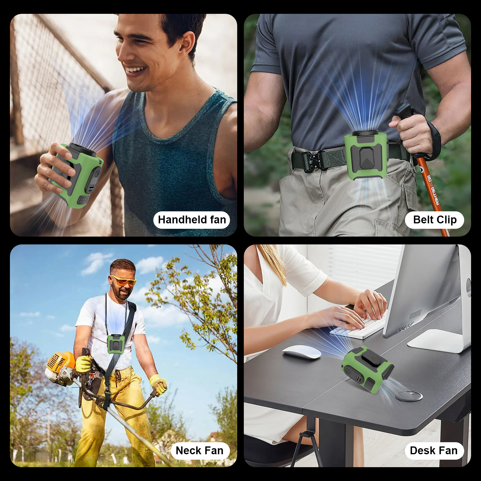 16, 000 Rpm 10000mAh Portable Waist Fan, Clamp On Wearable Belt Personal Fan, Rechargeable