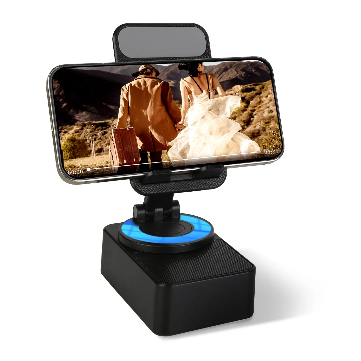 1Pc 4 In 1 Foldable Wireless Speaker Phone Stand With Power Bank 360ºRotatable Stand