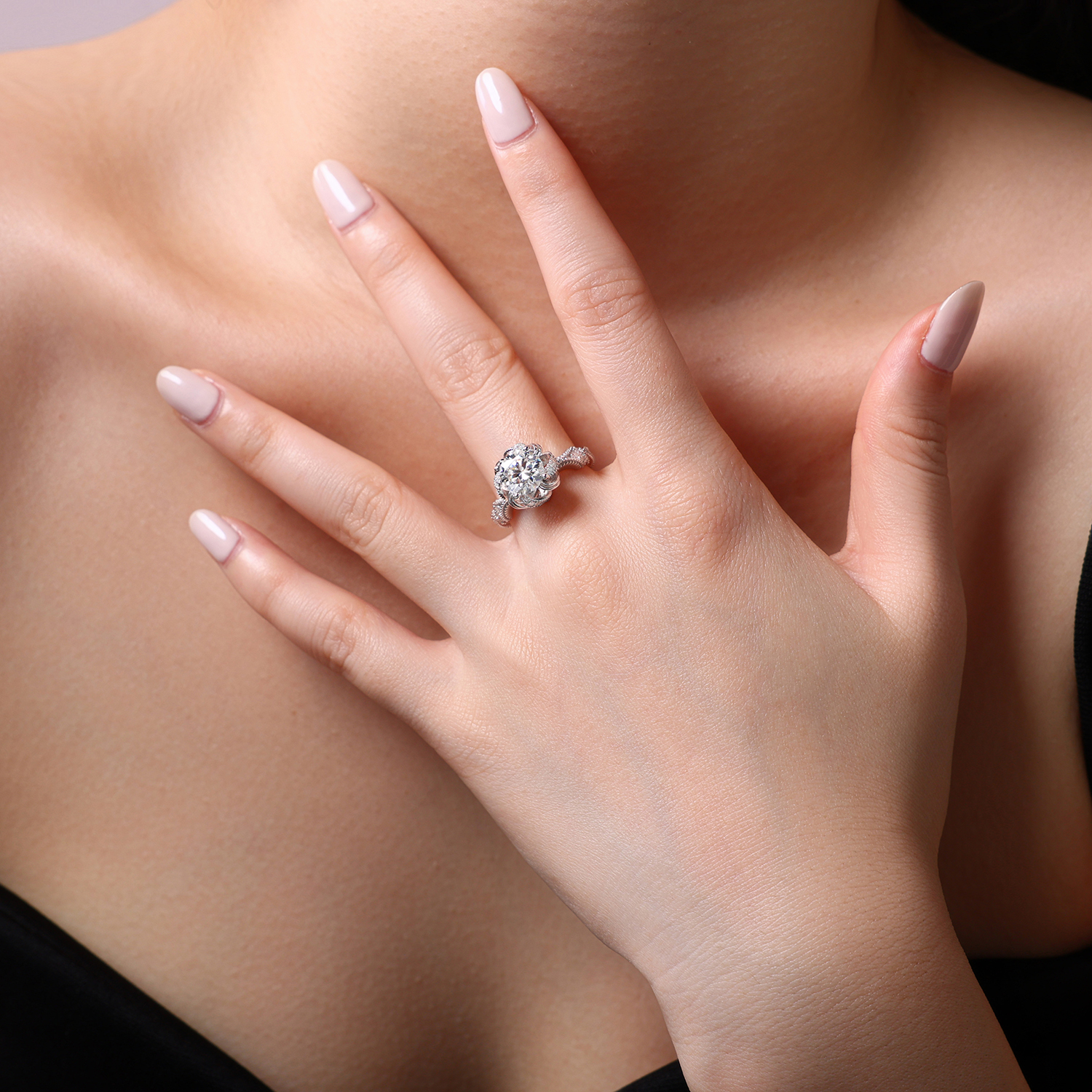 2-carat Luxury Fashion Minimalist Trend Jewelry Silver Ring Set With Top-quality