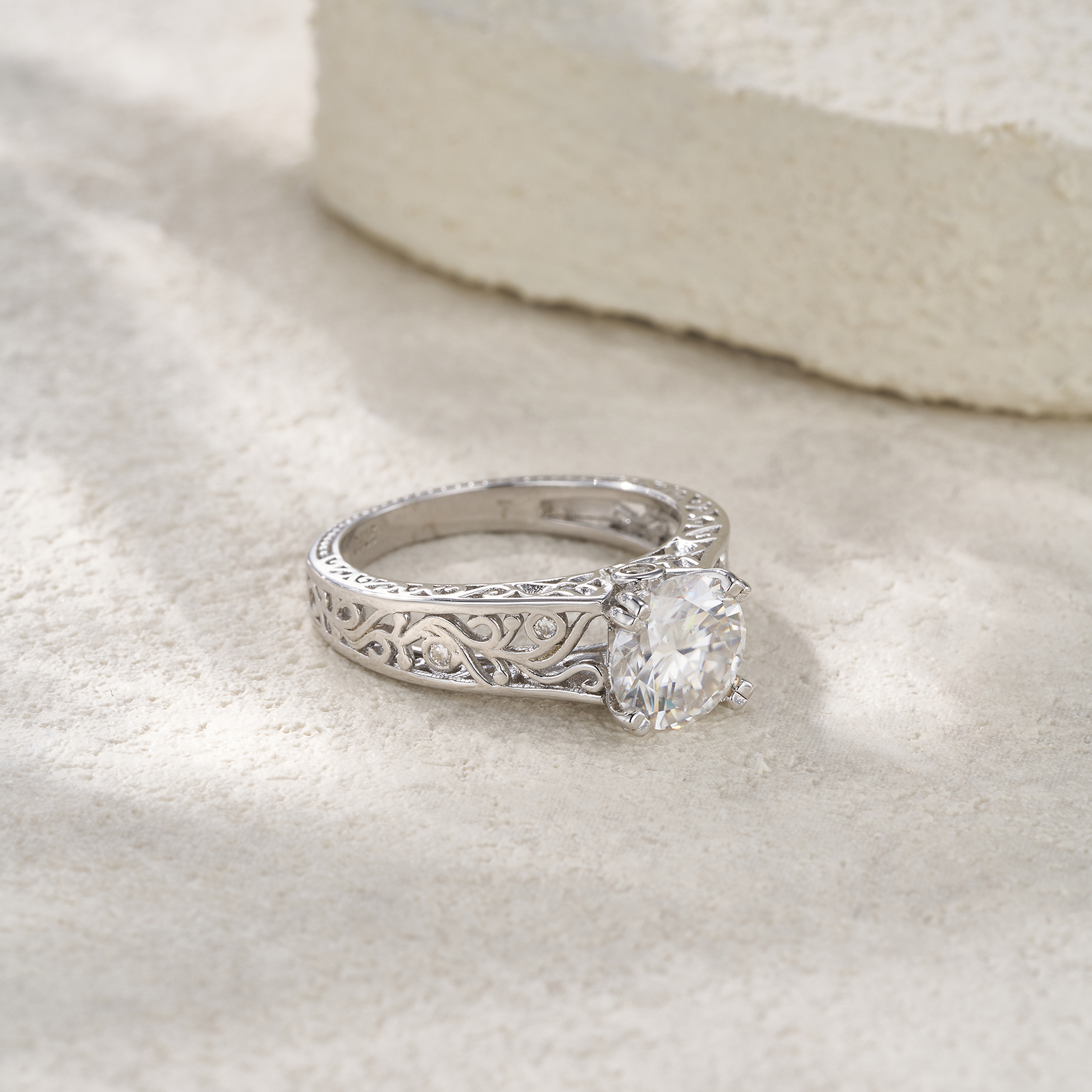2-carat Luxury Fashion Minimalist Trend Jewelry Silver Ring Set With Top-quality