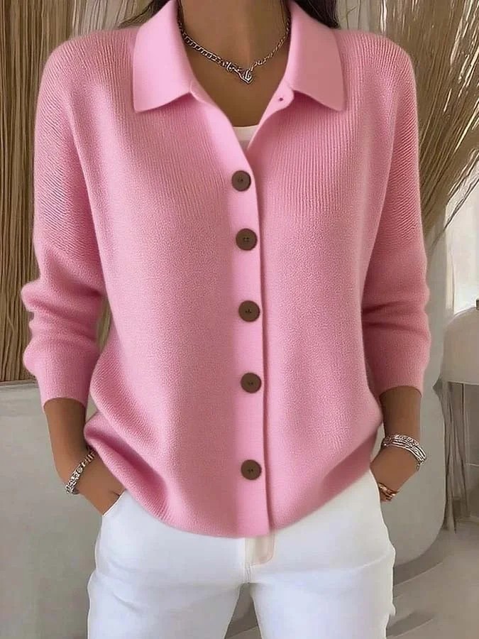 2025 European And American Button Knitted Lapel Sweater Cardigan Jacket Autumn And Winter
