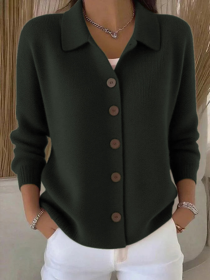 2025 European And American Button Knitted Lapel Sweater Cardigan Jacket Autumn And Winter