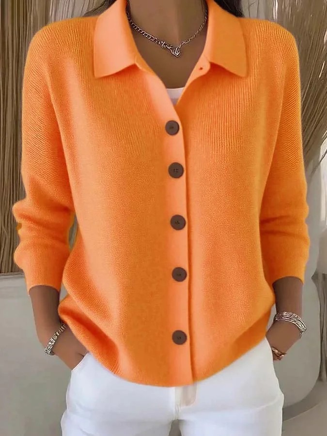 2025 European And American Button Knitted Lapel Sweater Cardigan Jacket Autumn And Winter