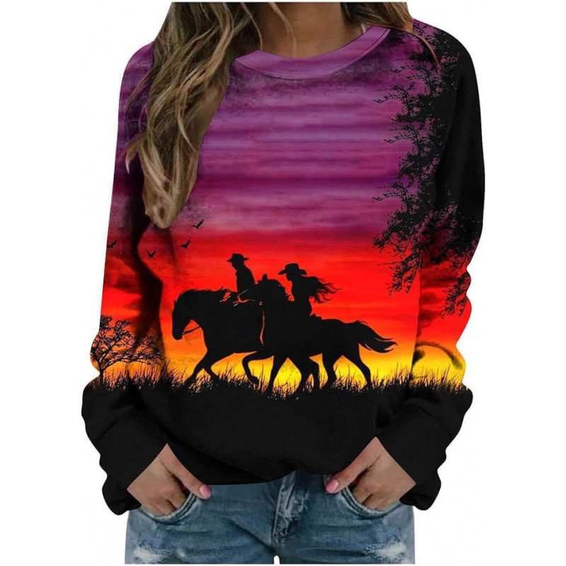 2026 Americanstyle Longsleeve Loose Longsleeve Trendy 3D Digital Printing Style Amazon