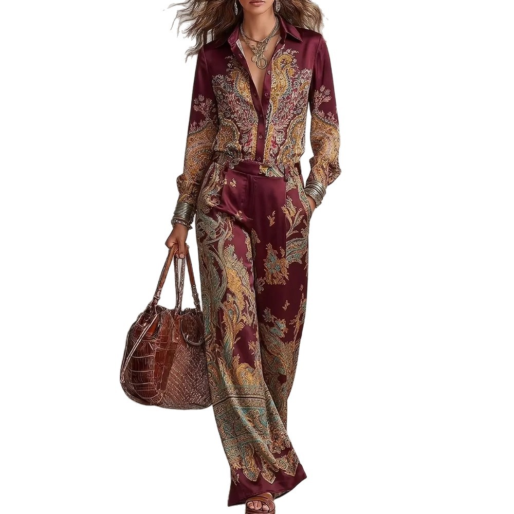 2026 Autumn And Winter Europe And The United States Amazon Fashion Casual Suit Printed