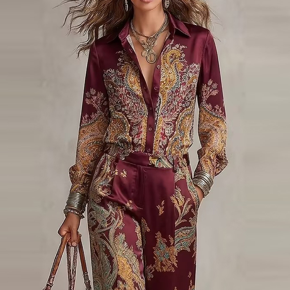 2026 Autumn And Winter Europe And The United States Amazon Fashion Casual Suit Printed