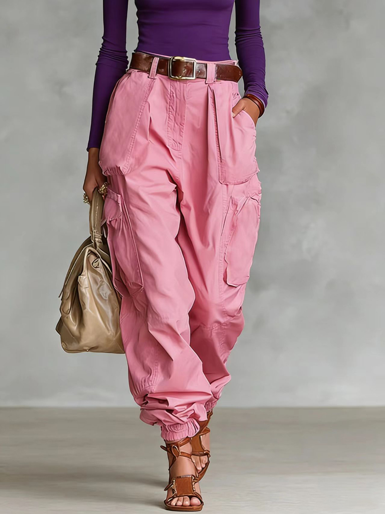 2026 Autumn European And American Street Trendy High Waist Work Pants Loose Wide Leg Pants