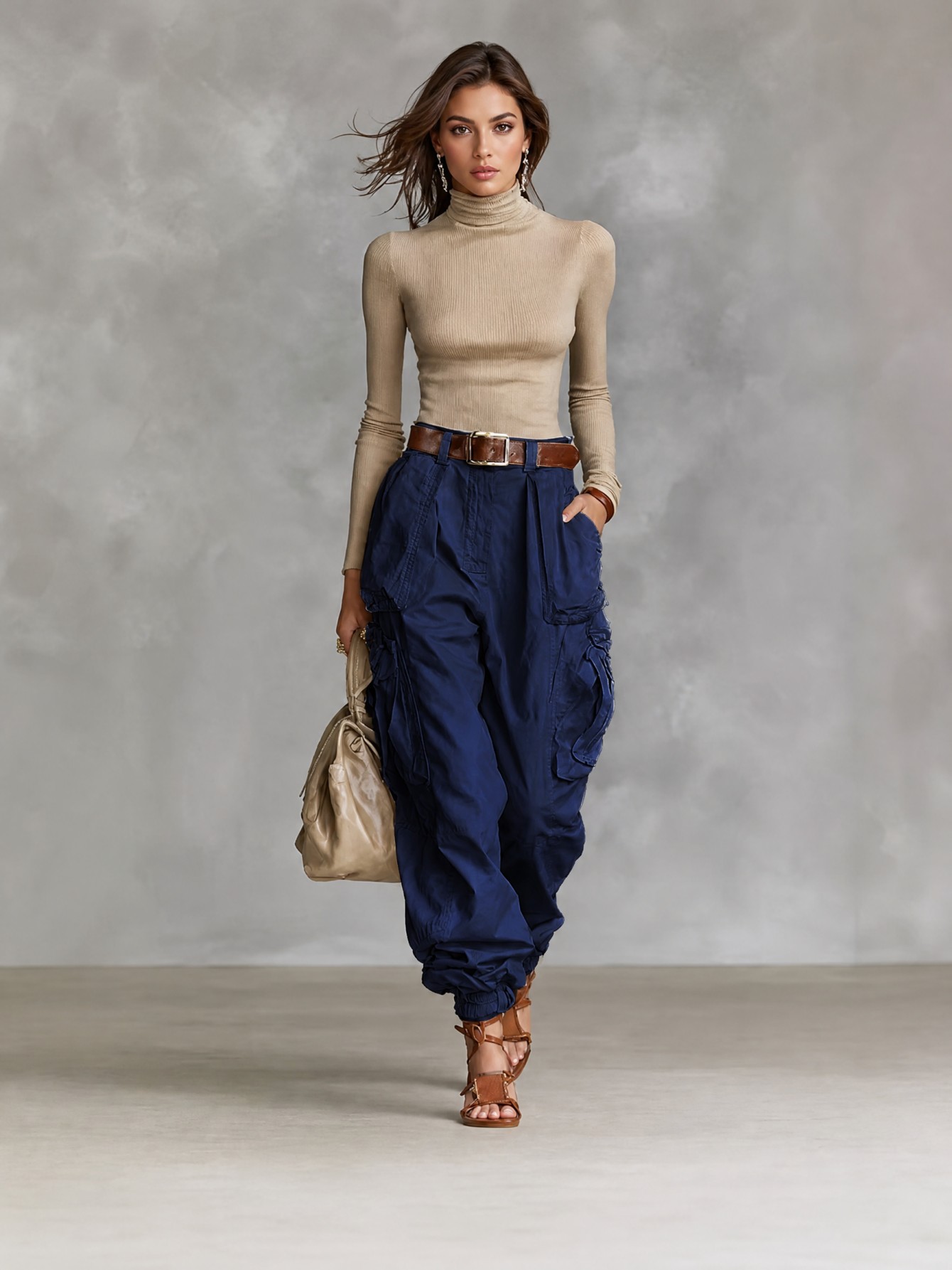 2026 Autumn European And American Street Trendy High Waist Work Pants Loose Wide Leg Pants