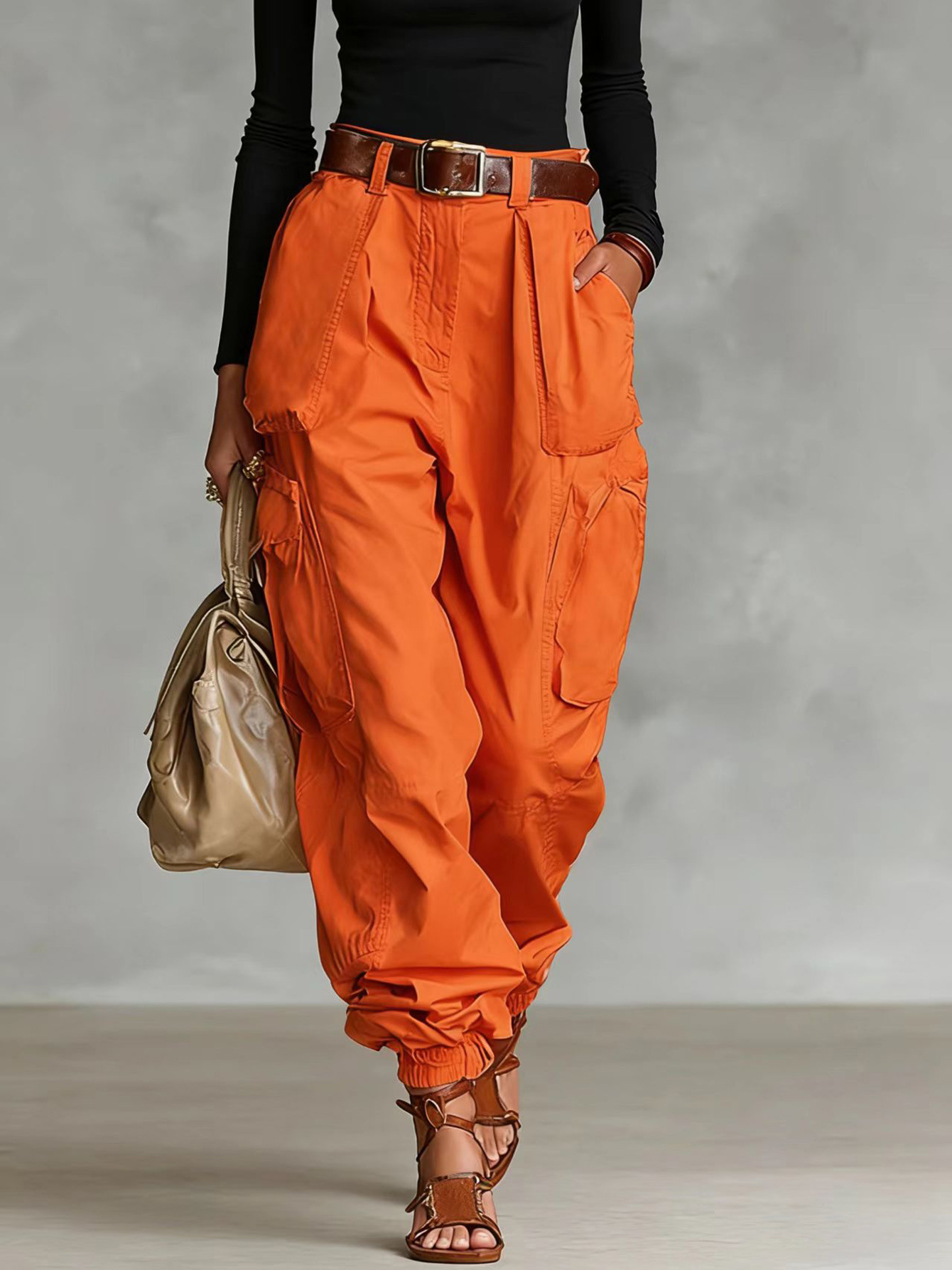 2026 Autumn European And American Street Trendy High Waist Work Pants Loose Wide Leg Pants
