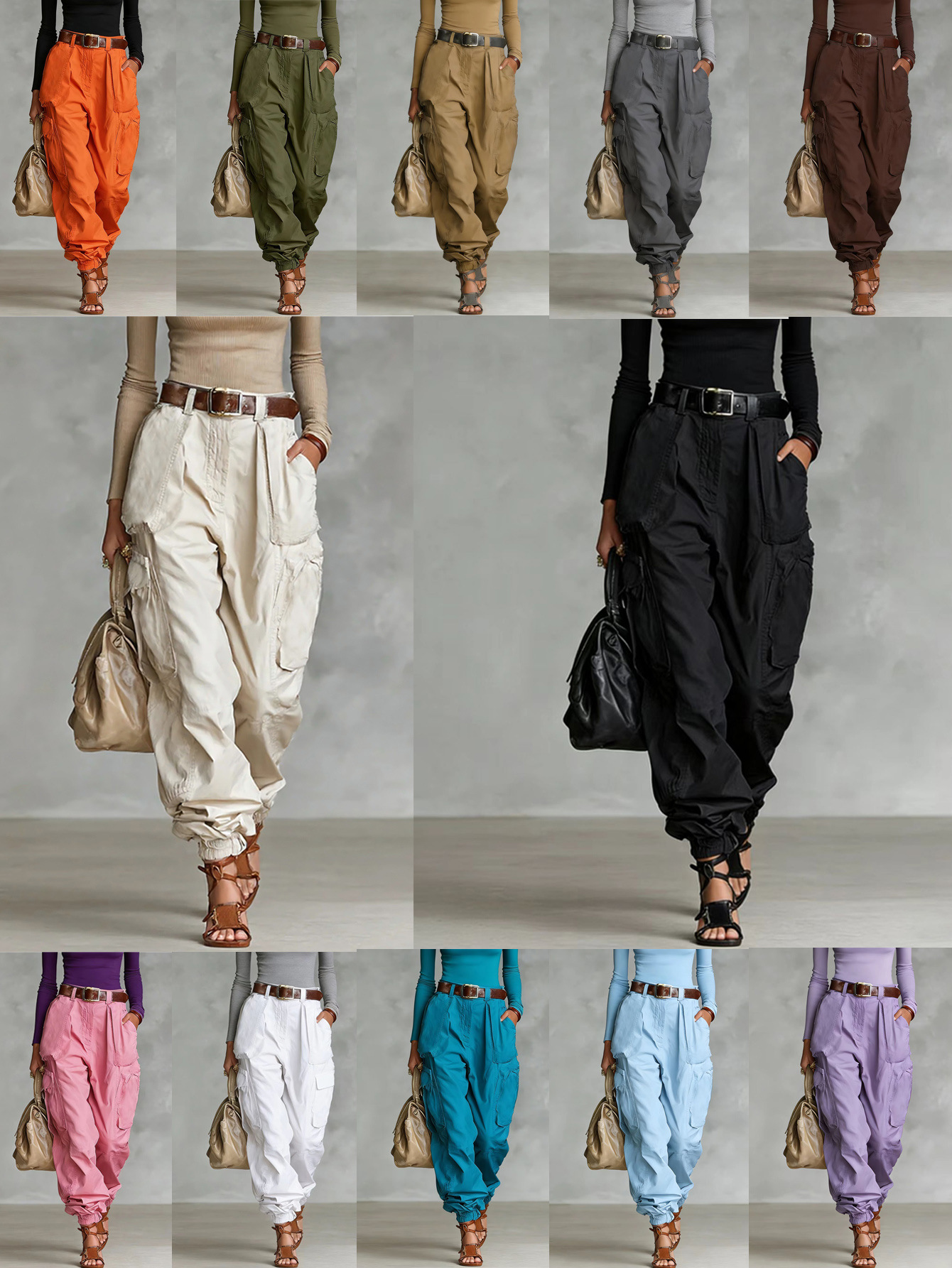 2026 Autumn European And American Street Trendy High Waist Work Pants Loose Wide Leg Pants