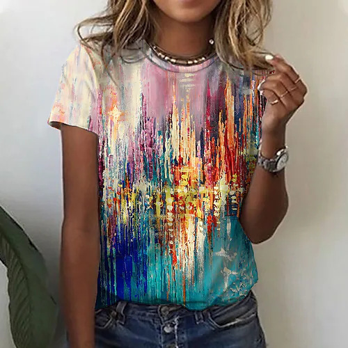 2026 Crossborder Amazon Europe And America Summer Women's Shortsleeve Floral 3D Digital